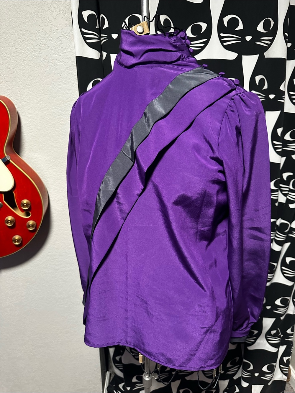 80s vintage high neck blouse